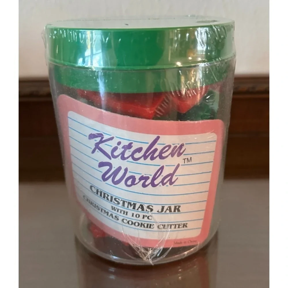 Vintage 1990s Kitchen World Christmas Jar Cookie Cutter‎ Set of 10